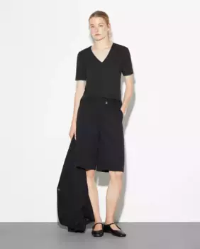 Женская хлопковая футболка с коротким рукавом Woman El Corte Ingls, черный