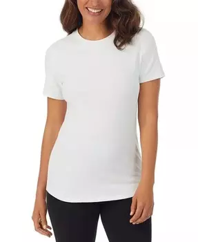Женская хлопковая футболка с короткими рукавами Cuddl Duds, белый