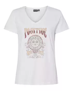 Женская хлопковая футболка с короткими рукавами Pieces, белый