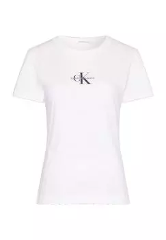 Женская хлопковая футболка с логотипом Calvin Klein Jeans, цвет Yaf Bright White