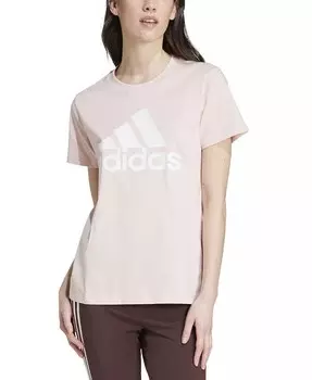 Женская хлопковая футболка с логотипом Essentials, XS-4X adidas, розовый