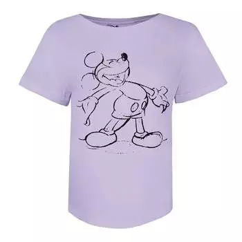 Женская хлопковая футболка с Микки Гигглсом Disney, фиолетовый