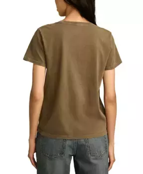 Женская хлопковая футболка с пайетками Don't Stop Believin' Lucky Brand, серый