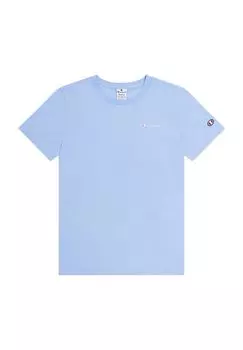 Женская хлопковая футболка с вышивкой логотипа Champion, синий