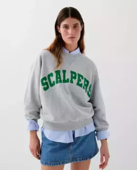 Женская хлопковая худи обычного кроя Scalpers, светло-серый