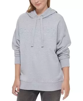 Женская хлопковая худи оверсайз с приспущенными плечами Calvin Klein Jeans, мульти