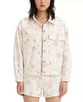 Женская хлопковая куртка дальнобойщика с карманами спереди в стиле 90-х годов с цветочным принтом Levi's