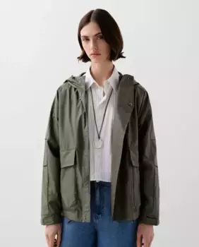 Женская хлопковая куртка с капюшоном Scalpers, цвет Caqui