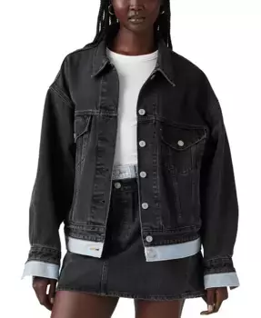 Женская хлопковая куртка в стиле 90-х Trucker Jacket Levi's, черный