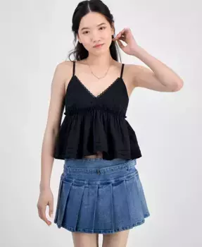 Женская хлопковая майка-бэбидолл Juniors Self Esteem, черный