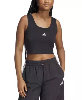 Женская хлопковая майка Essentials с небольшим логотипом adidas, черный