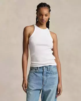 Женская хлопковая майка Polo Ralph Lauren, белый