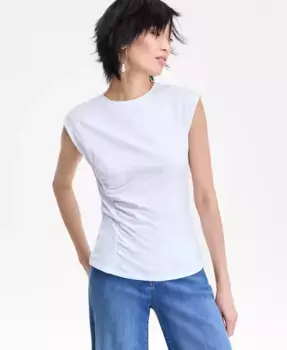 Женская хлопковая майка с боковыми завязками I.N.C. International Concepts, белый