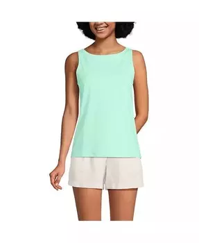 Женская хлопковая майка Supima Lands' End, зеленый