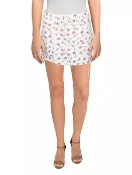 Женская хлопковая мини-юбка из денима REDONE, цвет rose print