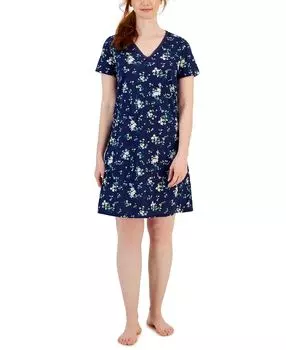 Женская хлопковая пижама essentials с кружевной отделкой, созданная для macy's Charter Club, мульти