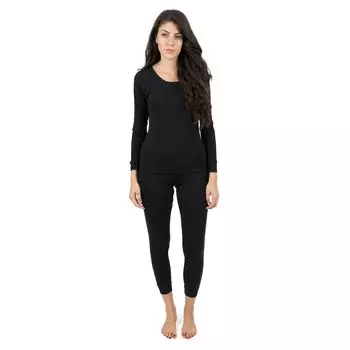 Женская хлопковая пижама из двух частей Leveret, нейтральный однотонный цвет Leveret, черный