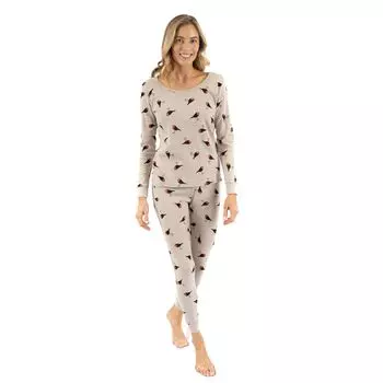 Женская хлопковая пижама из двух частей Leveret с птицами Leveret