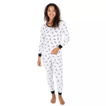 Женская хлопковая пижама из двух предметов Leveret, скелетон, белая Leveret