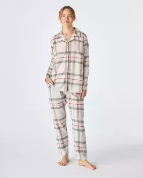 Женская хлопковая пижама в бежевую клетку в клетку J&J Brothers