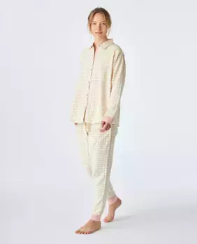 Женская хлопковая пижама в клетку J&J Brothers, желтый