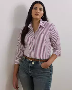 Женская хлопковая рубашка Classic Fit Lauren Ralph Lauren Woman, фиолетовый