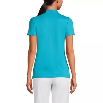 Женская хлопковая рубашка-поло Lands End Supima Lands' End, цвет White Field Floral