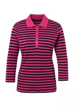 Женская хлопковая рубашка-поло Pima с рукавом 3/4 Tilda Adagio, цвет Dark Pink Navy