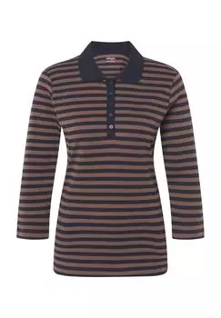 Женская хлопковая рубашка-поло Pima с рукавом 3/4 Tilda Adagio, цвет Navy Taupe