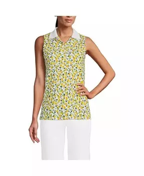 Женская хлопковая рубашка-поло Supima Lands' End, белый