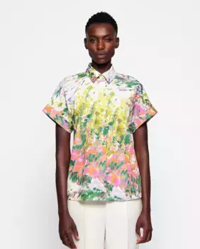 Женская хлопковая рубашка с цветочным принтом Mirto, мультиколор
