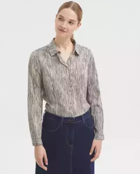 Женская хлопковая рубашка с мятым эффектом Nice Things, цвет Crudo