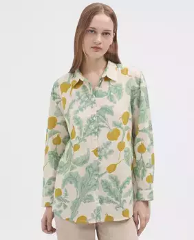 Женская хлопковая рубашка с принтами Nice Things, цвет Crudo