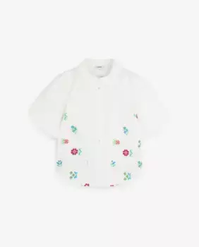 Женская хлопковая рубашка с рукавами-фонариками Scalpers, белый