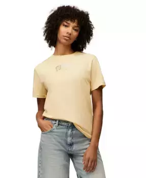 Женская хлопковая свободная футболка Varsity Tommy Jeans, желтый