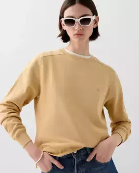 Женская хлопковая толстовка прямого кроя Scalpers, горчичный