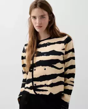 Женская хлопковая толстовка с анималистичным принтом Scalpers, мультиколор