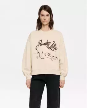 Женская хлопковая толстовка с логотипом Bimba y Lola, бежевый