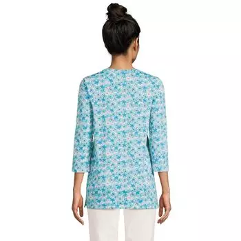 Женская хлопковая туника с круглым вырезом Lands End Supima Lands' End