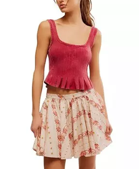 Женская хлопковая юбка Gaia с принтом Free People, мультиколор