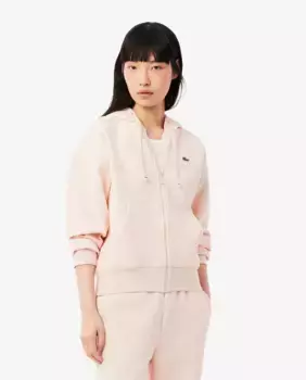 Женская худи из пике с молнией Lacoste, розовый