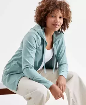 Женская худи на молнии спереди Style & Co, зеленый