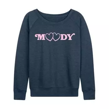 Женская худи с длинным рукавом Moody Hearts из френч терика Licensed Character, индиго
