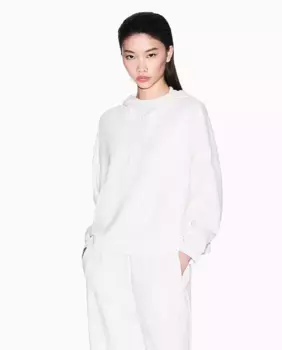 Женская худи с капюшоном и полумолнией Armani Exchange, цвет Crudo