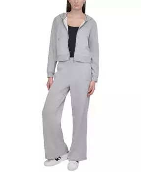 Женская худи с логотипом и шипами DKNY, серебряный