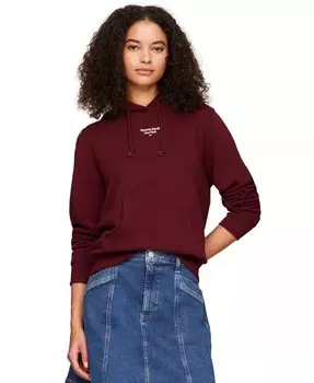 Женская худи с логотипом и шнурком Essential Tommy Jeans, красный