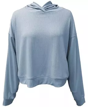 Женская худи в рубчик с заниженными плечами ID Ideology, синий