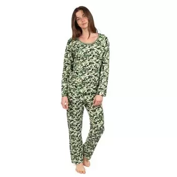 Женская камуфляжная хлопковая пижама свободного кроя из двух предметов Leveret Leveret