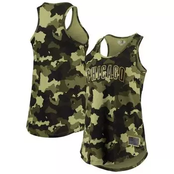 Женская камуфляжная майка New Era Green Chicago Cubs 2022 MLB Armed Forces Day New Era
