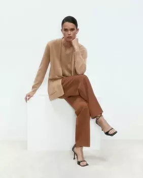 Женская кашемировая куртка с карманами Woman El Corte Ingls, кэмел